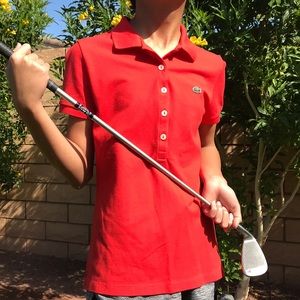 Red Lacoste Polo Golf Shirt